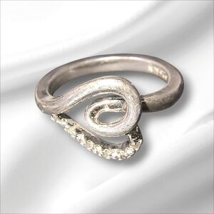 SUN Diamond And Sterling Silver Twisted Heart Ring